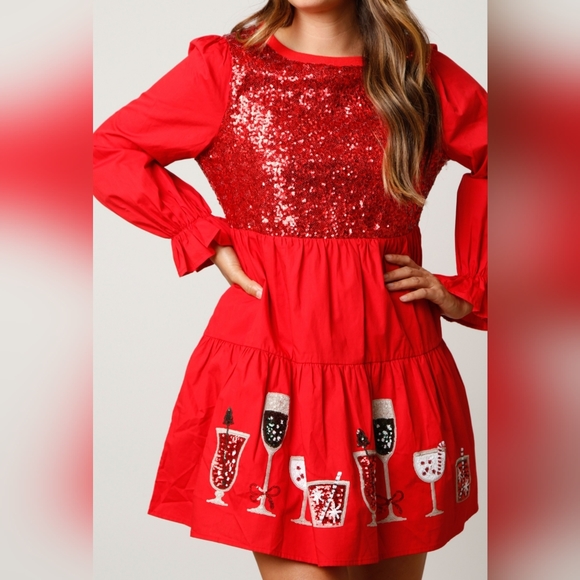 Sequins Red dress - Picture 8 of 11